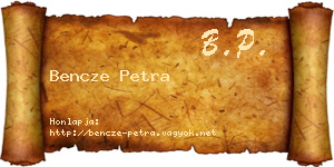 Bencze Petra névjegykártya